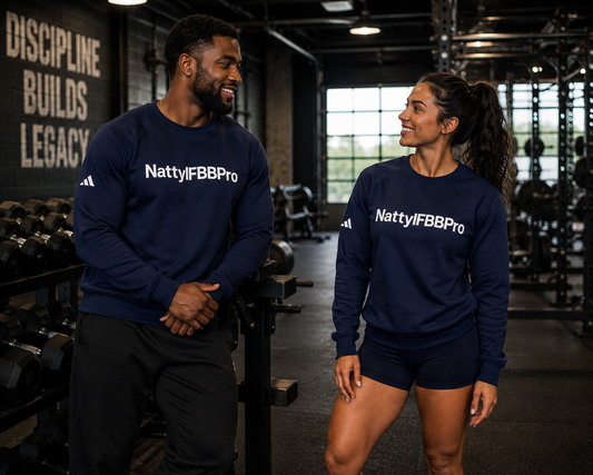 Adidas Natty IFBB Pro Crewneck Gym Fleece Sweatshirt