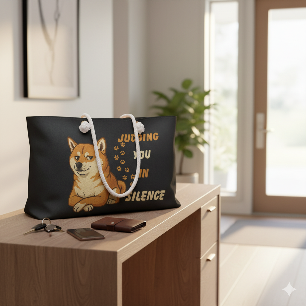 Shiba Inu Weekender Bag | Fun Dog Lover Travel Tote & Pet Owner Gift