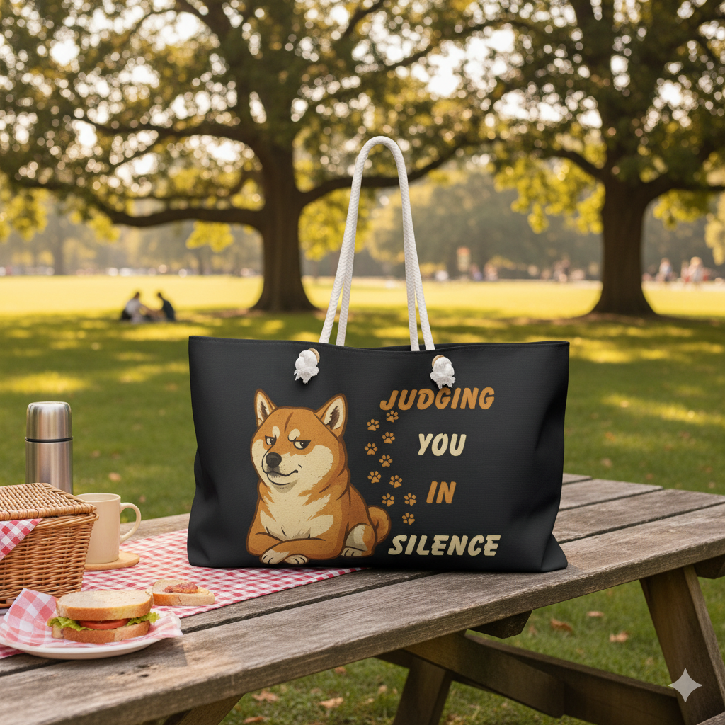 Shiba Inu Weekender Bag | Fun Dog Lover Travel Tote & Pet Owner Gift