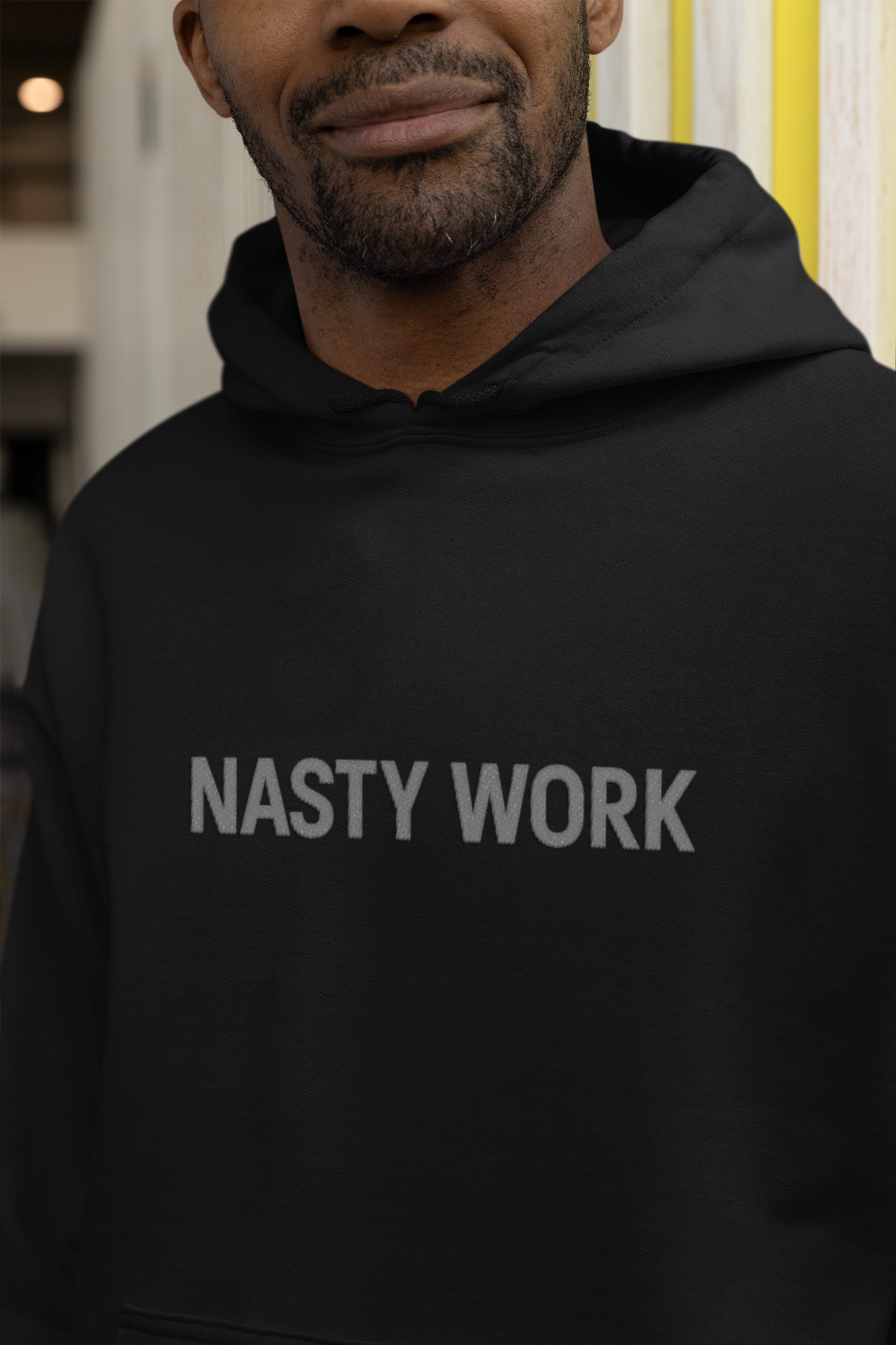 Nasty Work Embroidered Hoodie | Unisex Motivational Sweatshirt, Heavy Blend Gym Gift