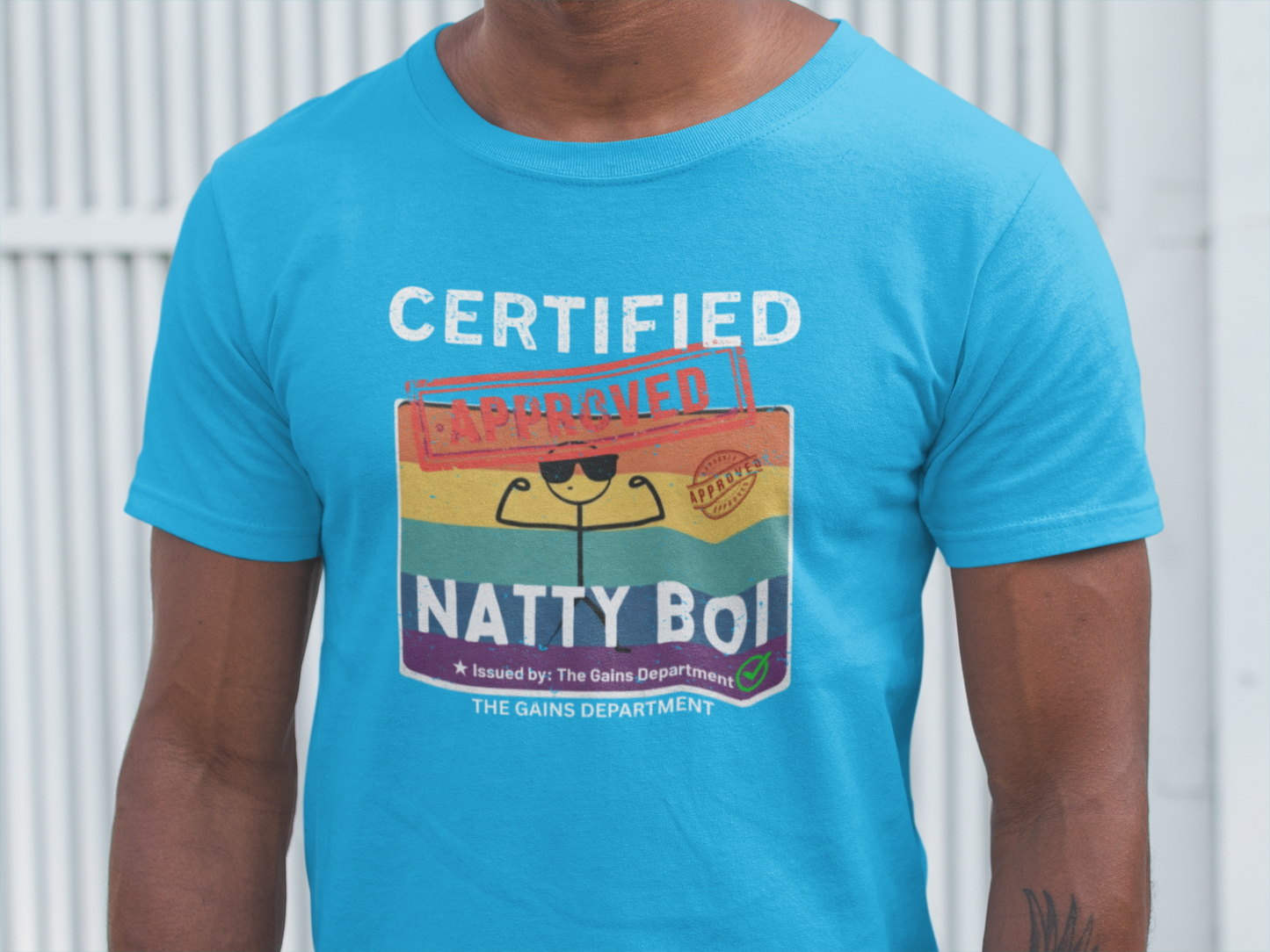 Certified Natty Boi White Font Unisex T-Shirt - Funny Vibe Tee for Fitness Lovers