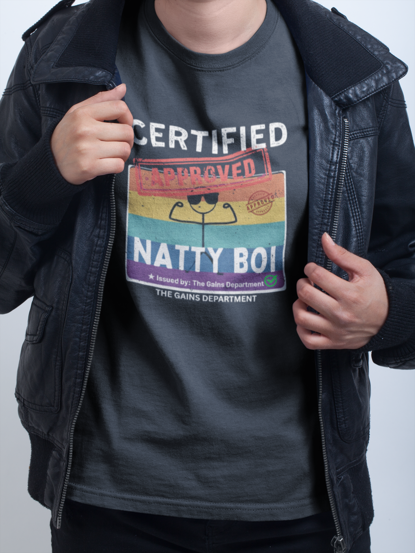 Certified Natty Boi White Font Unisex T-Shirt - Funny Vibe Tee for Fitness Lovers