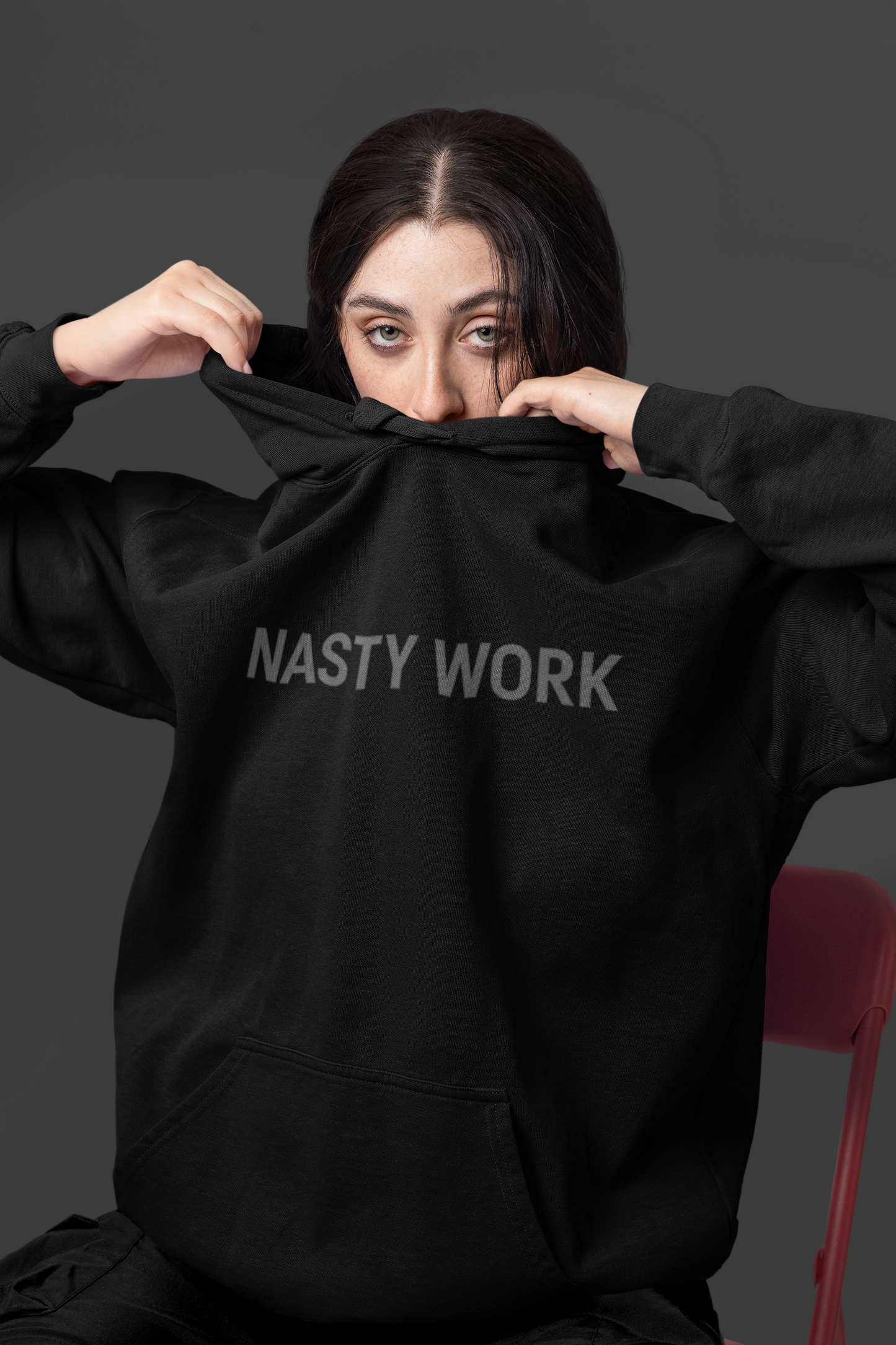 Nasty Work Embroidered Hoodie | Unisex Motivational Sweatshirt, Heavy Blend Gym Gift