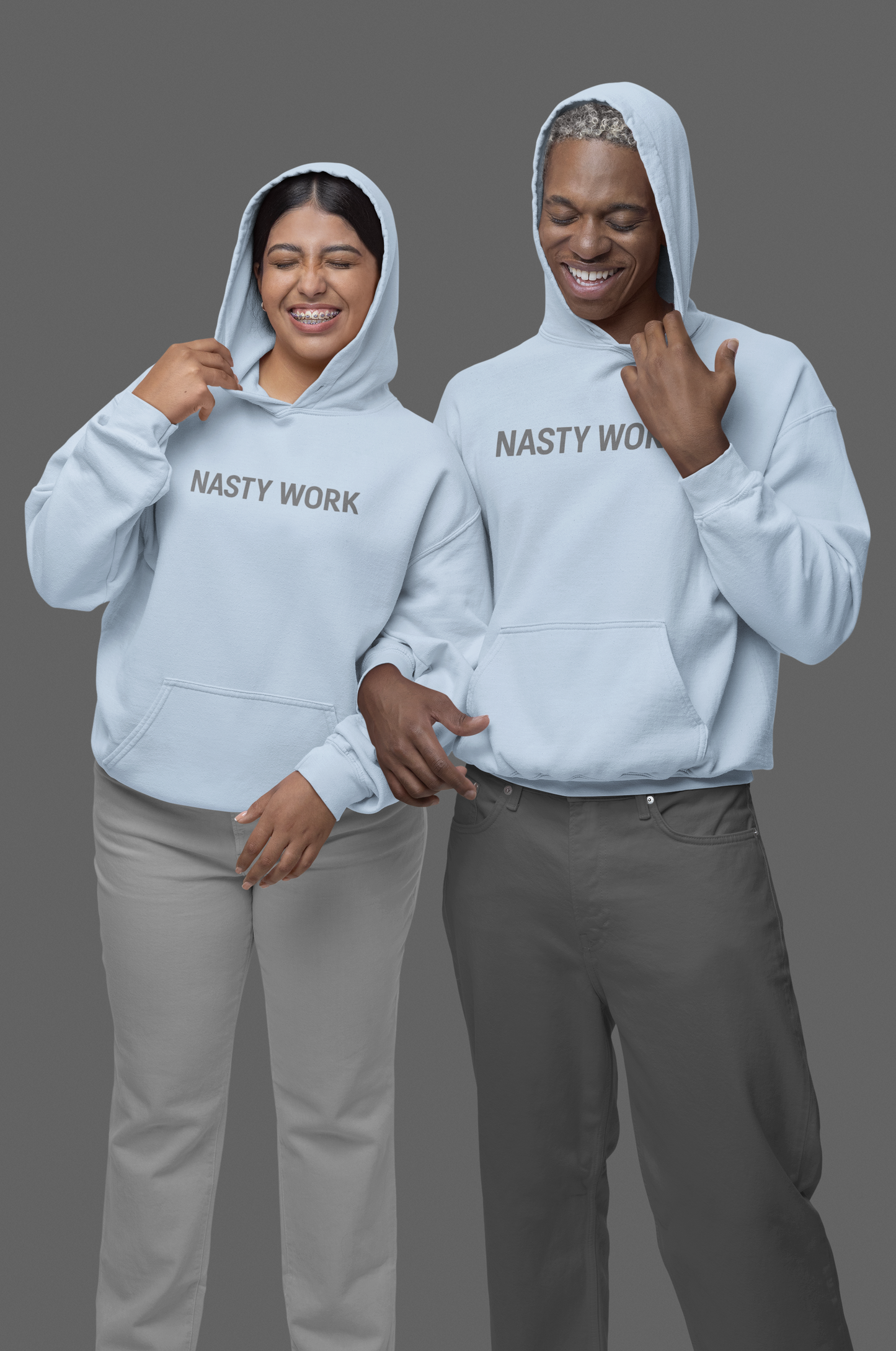 Nasty Work Embroidered Hoodie | Unisex Motivational Sweatshirt, Heavy Blend Gym Gift