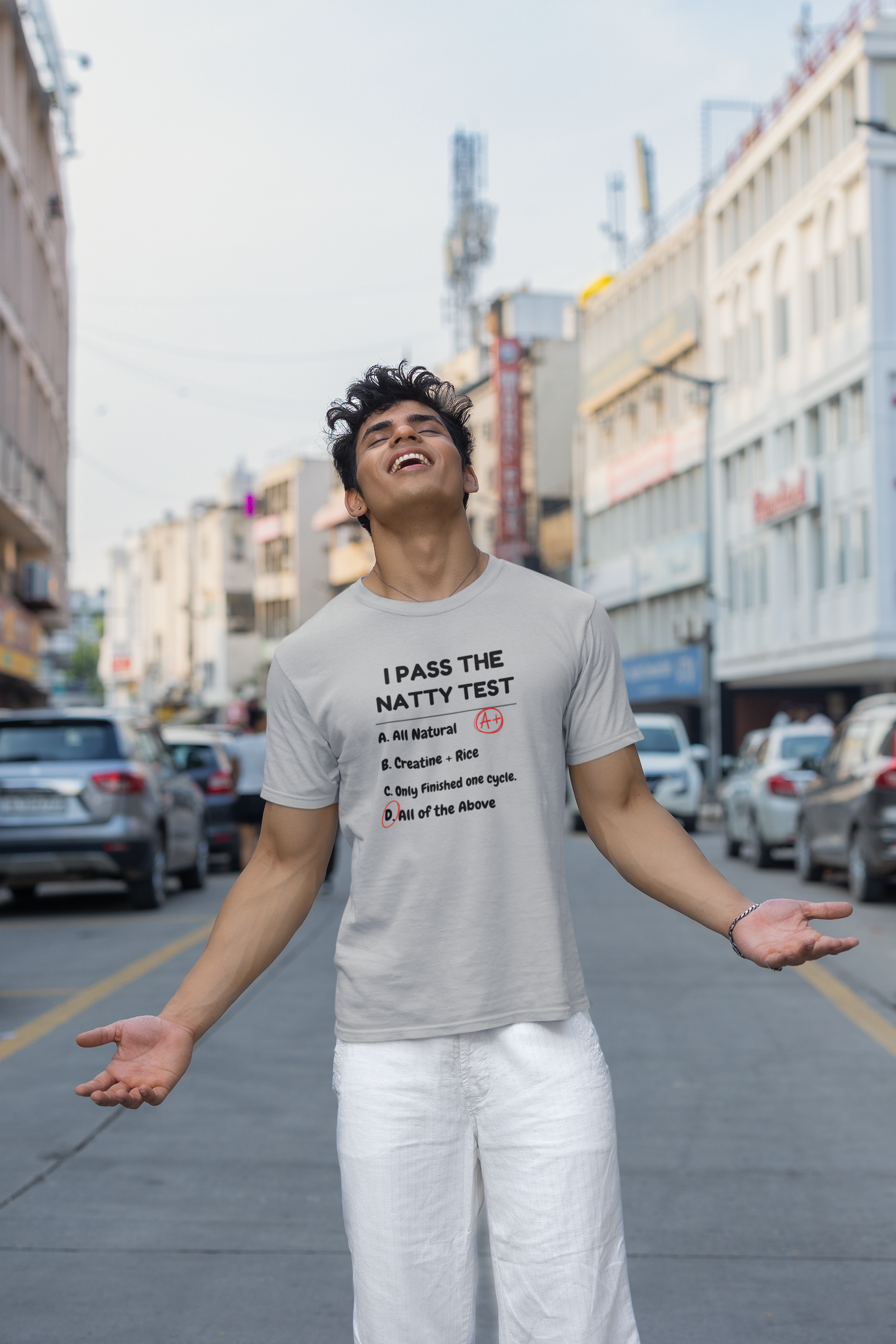 Funny Gym Humor Tee - "I Pass The Natty Test" Short Sleeve Unisex Shirt