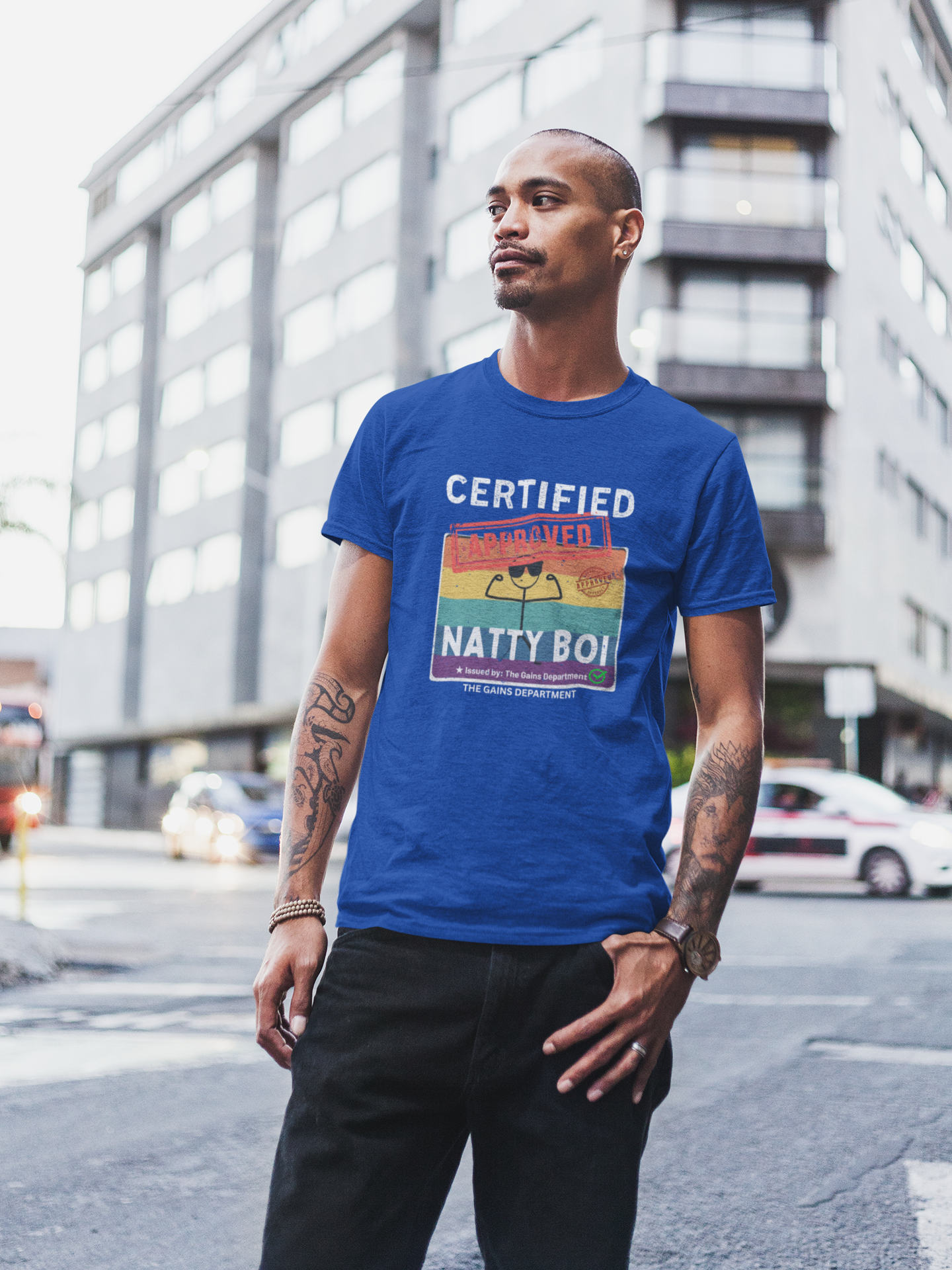 Certified Natty Boi White Font Unisex T-Shirt - Funny Vibe Tee for Fitness Lovers