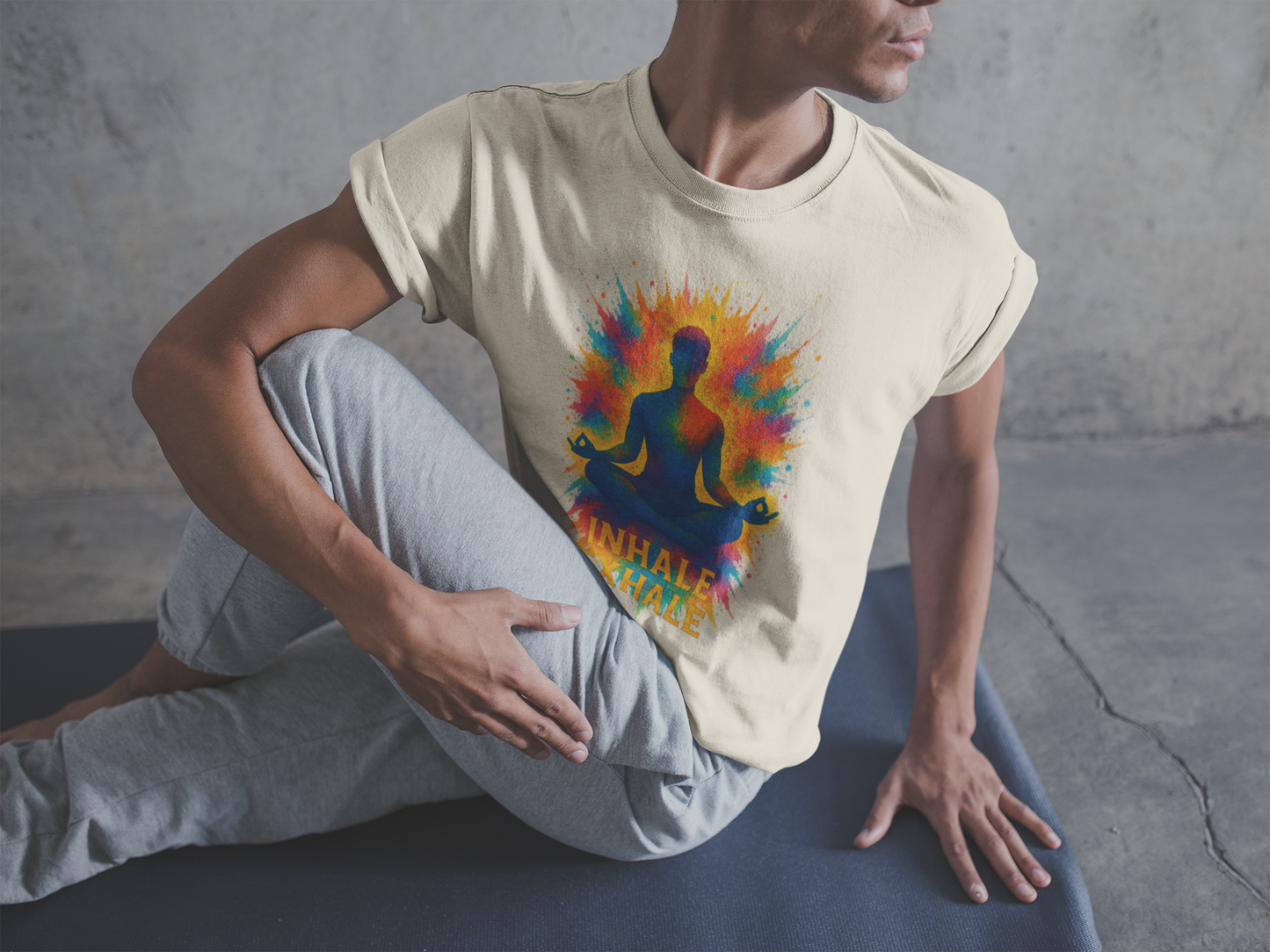 "Inhale Exhale" Mindfulness Tee | Yoga & Meditation Gift, Bohemian Style Shirt