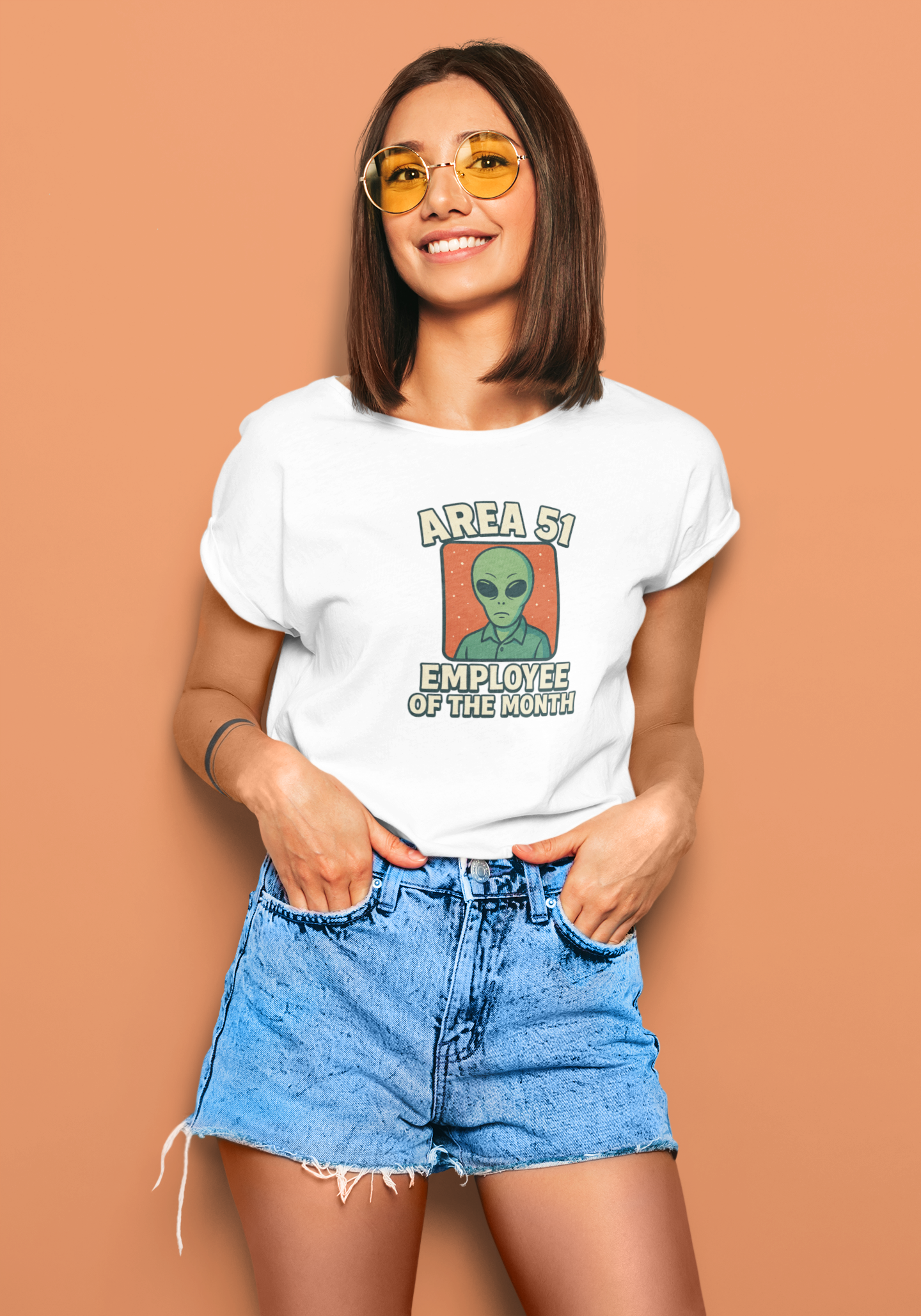 Area 51 Employee of the Month T-Shirt | Funny Alien Graphic Tee