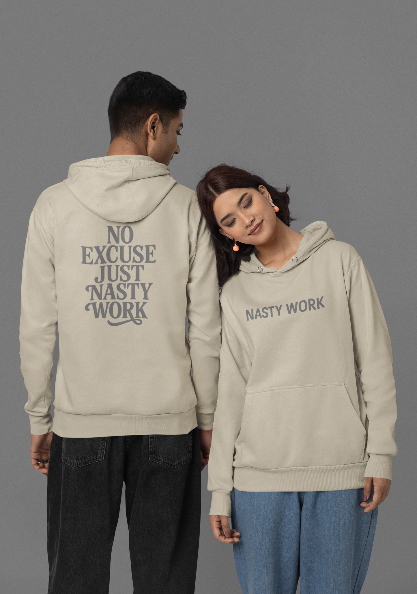 Nasty Work Embroidered Hoodie | Unisex Motivational Sweatshirt, Heavy Blend Gym Gift