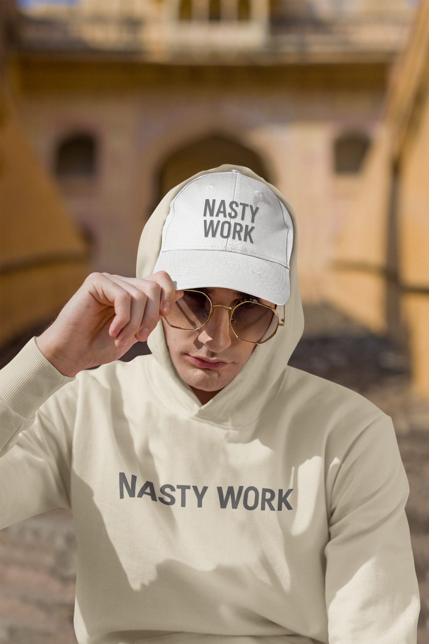Nasty Work Embroidered Hoodie | Unisex Motivational Sweatshirt, Heavy Blend Gym Gift