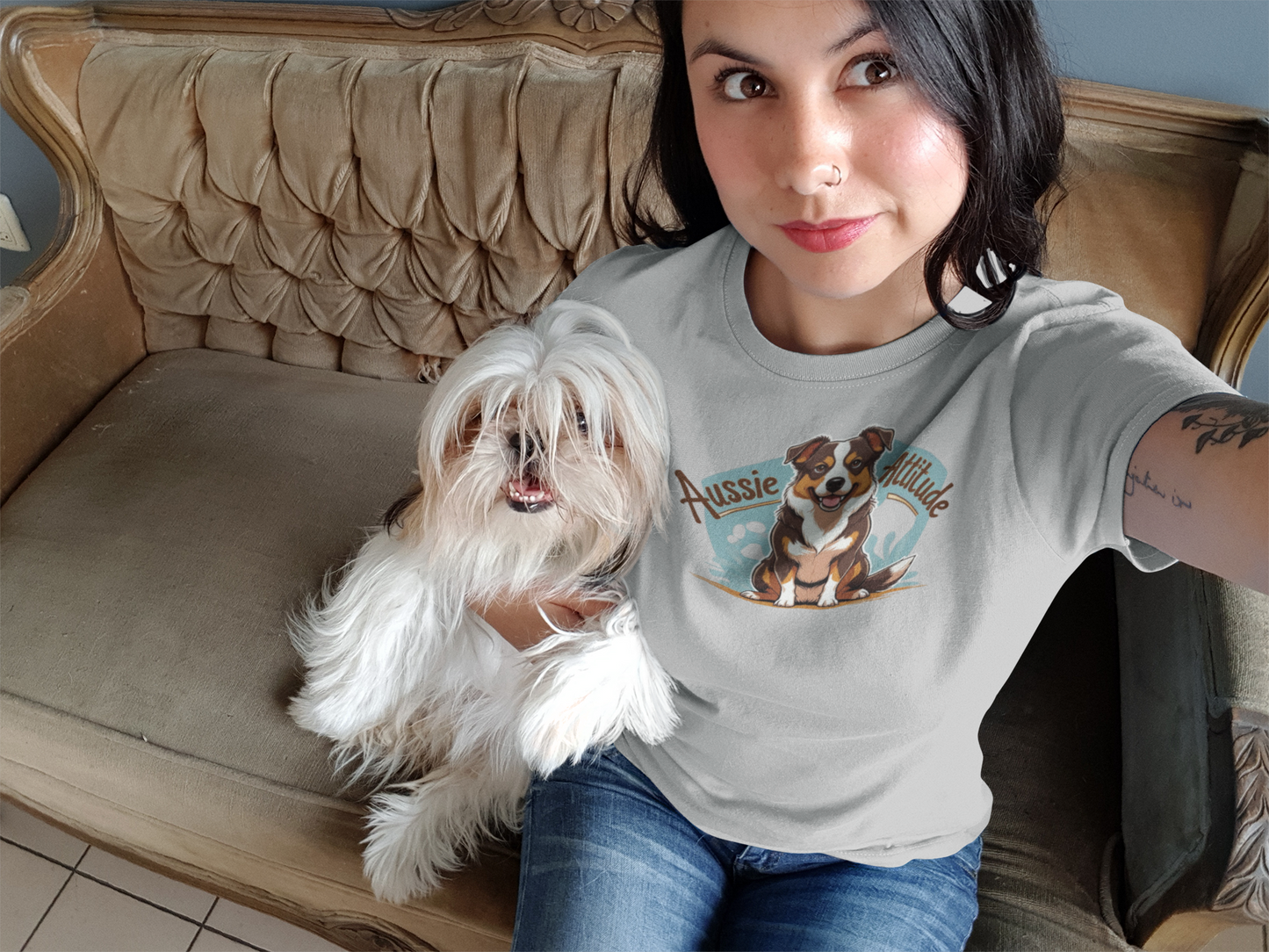 Aussie Attitude Australian Cattle Dog T-Shirt | Blue Heeler Dog Lover Gift, Unisex Pet Owner Tee