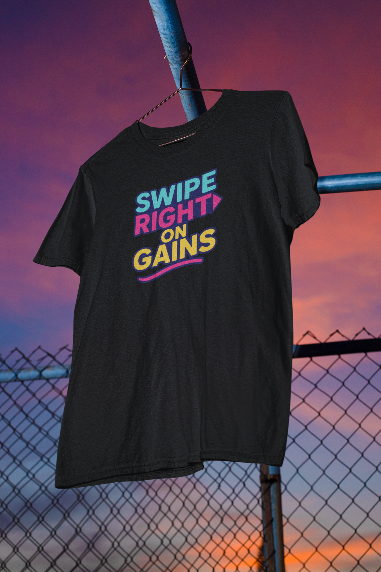 Swipe Right on Gains T-Shirt | Funny Gym Apparel, Unisex Workout Gift, Motivational Fitness Tee