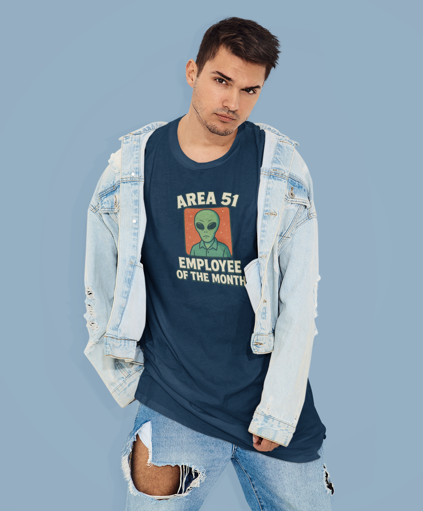 Area 51 Employee of the Month T-Shirt | Funny Alien Graphic Tee