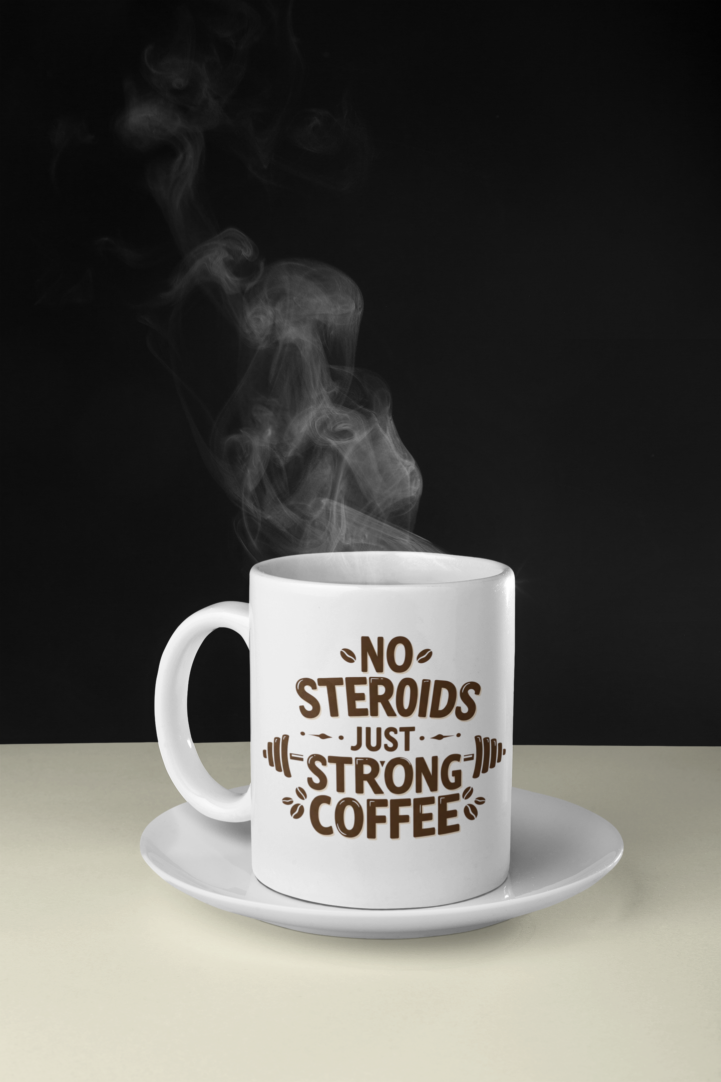 "No Steroids, Just Strong Coffee" Mug | Funny Gym Lover Gift, Bodybuilding Humor Mug, Fitness Motivation Cup