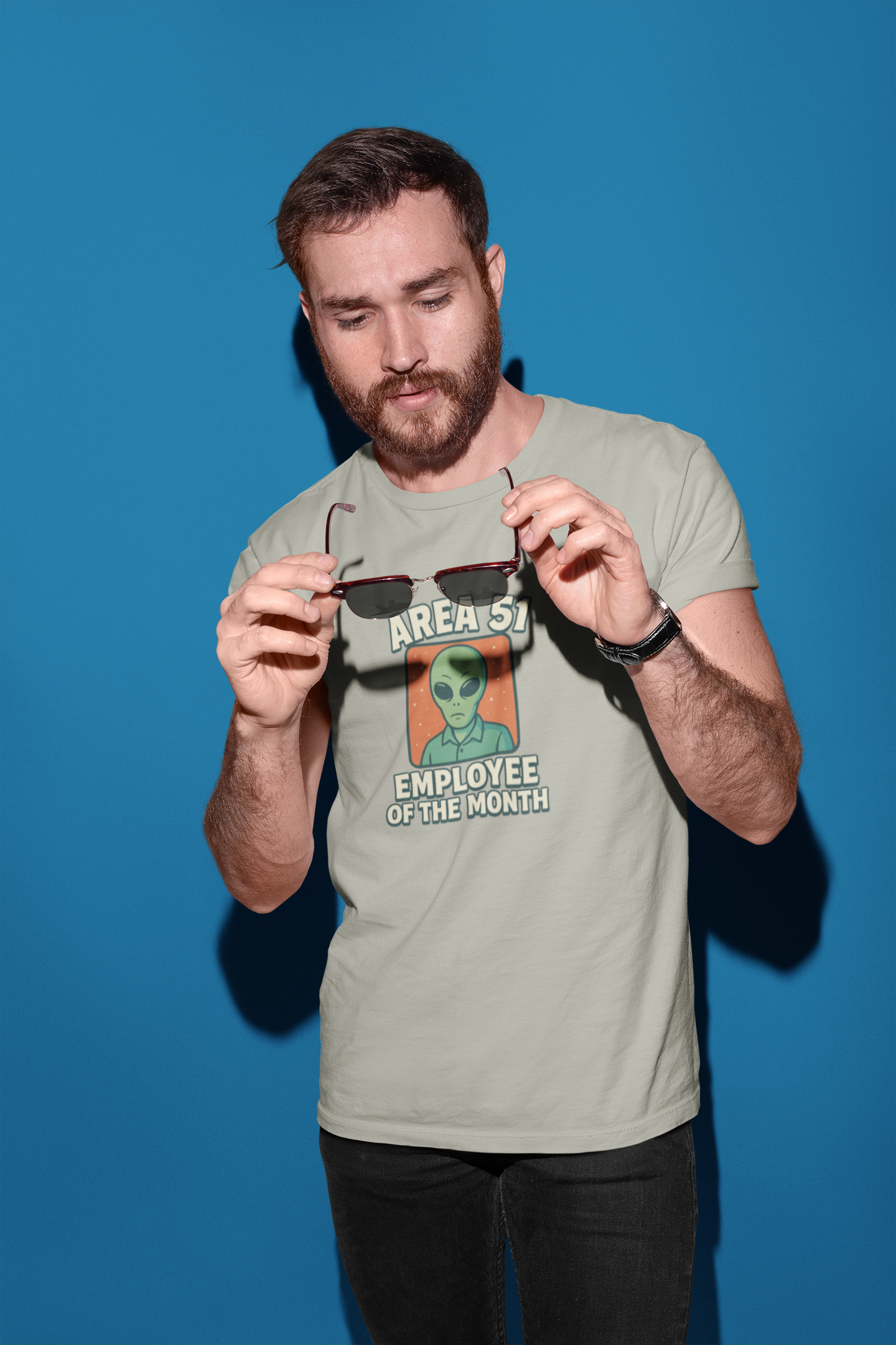 Area 51 Employee of the Month T-Shirt | Funny Alien Graphic Tee