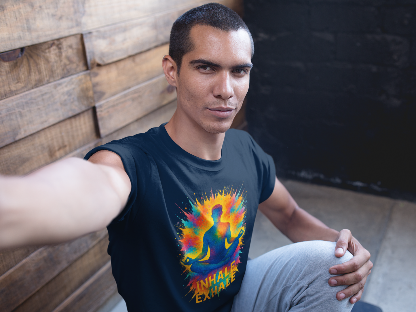 "Inhale Exhale" Mindfulness Tee | Yoga & Meditation Gift, Bohemian Style Shirt