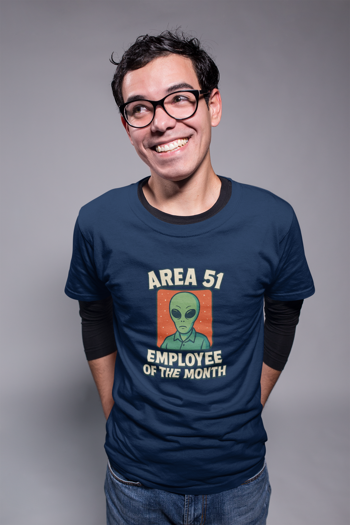 Area 51 Employee of the Month T-Shirt | Funny Alien Graphic Tee