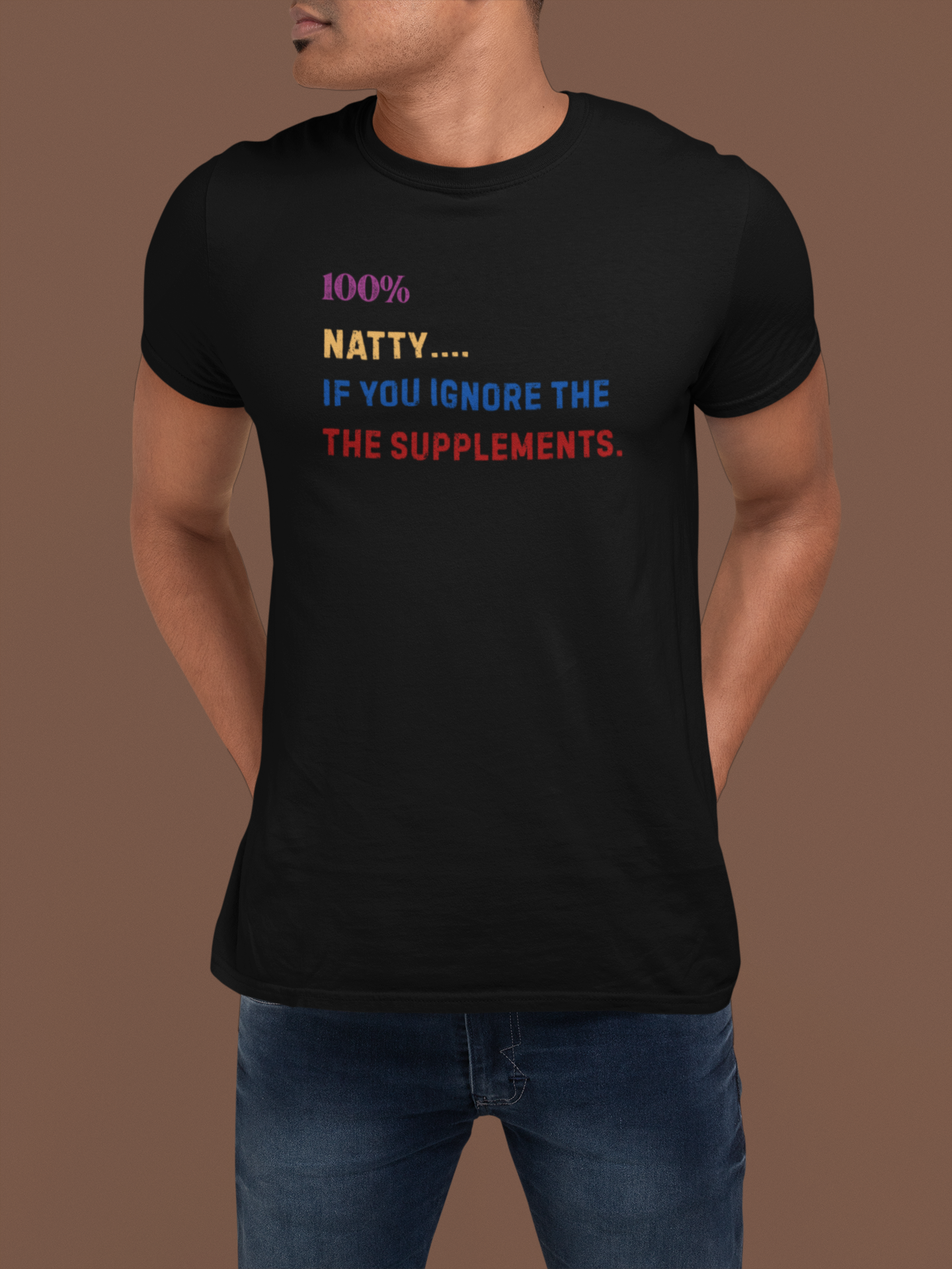 100% Natty Funny T-Shirt for Fitness Lovers