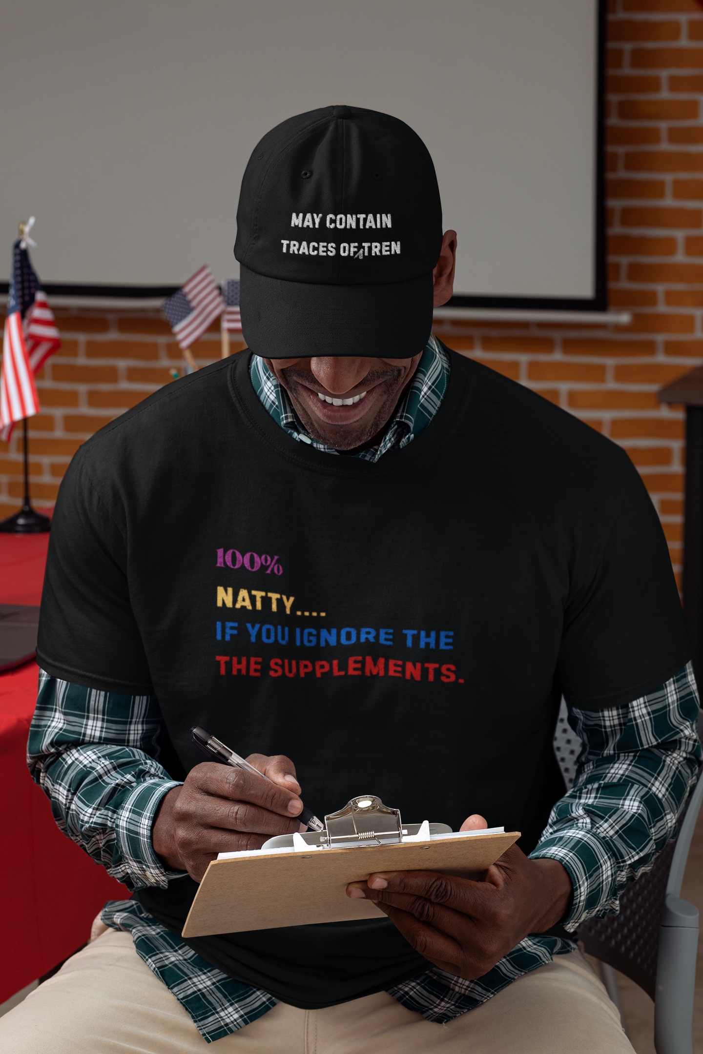 100% Natty Funny T-Shirt for Fitness Lovers