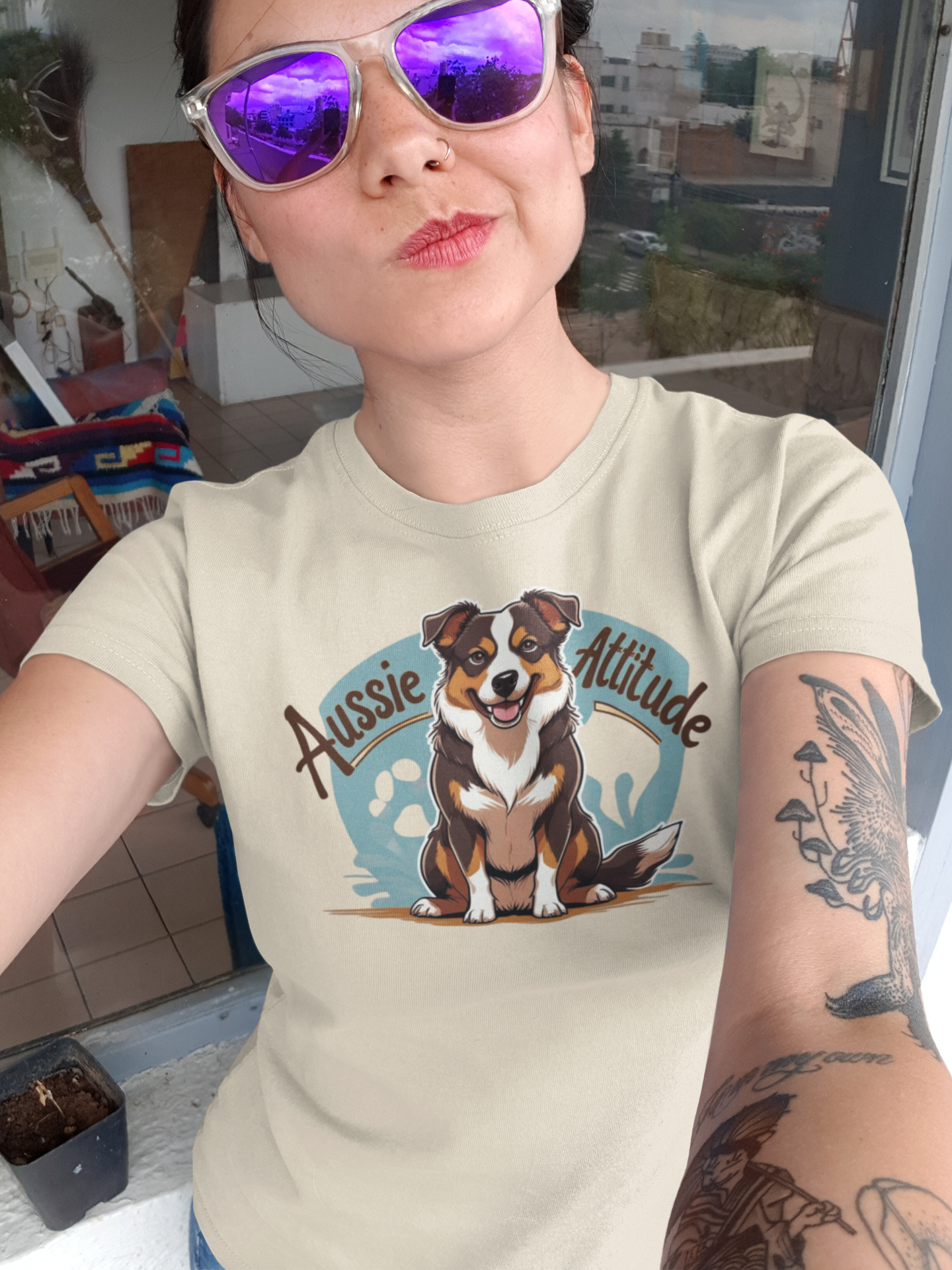 Aussie Attitude Australian Cattle Dog T-Shirt | Blue Heeler Dog Lover Gift, Unisex Pet Owner Tee