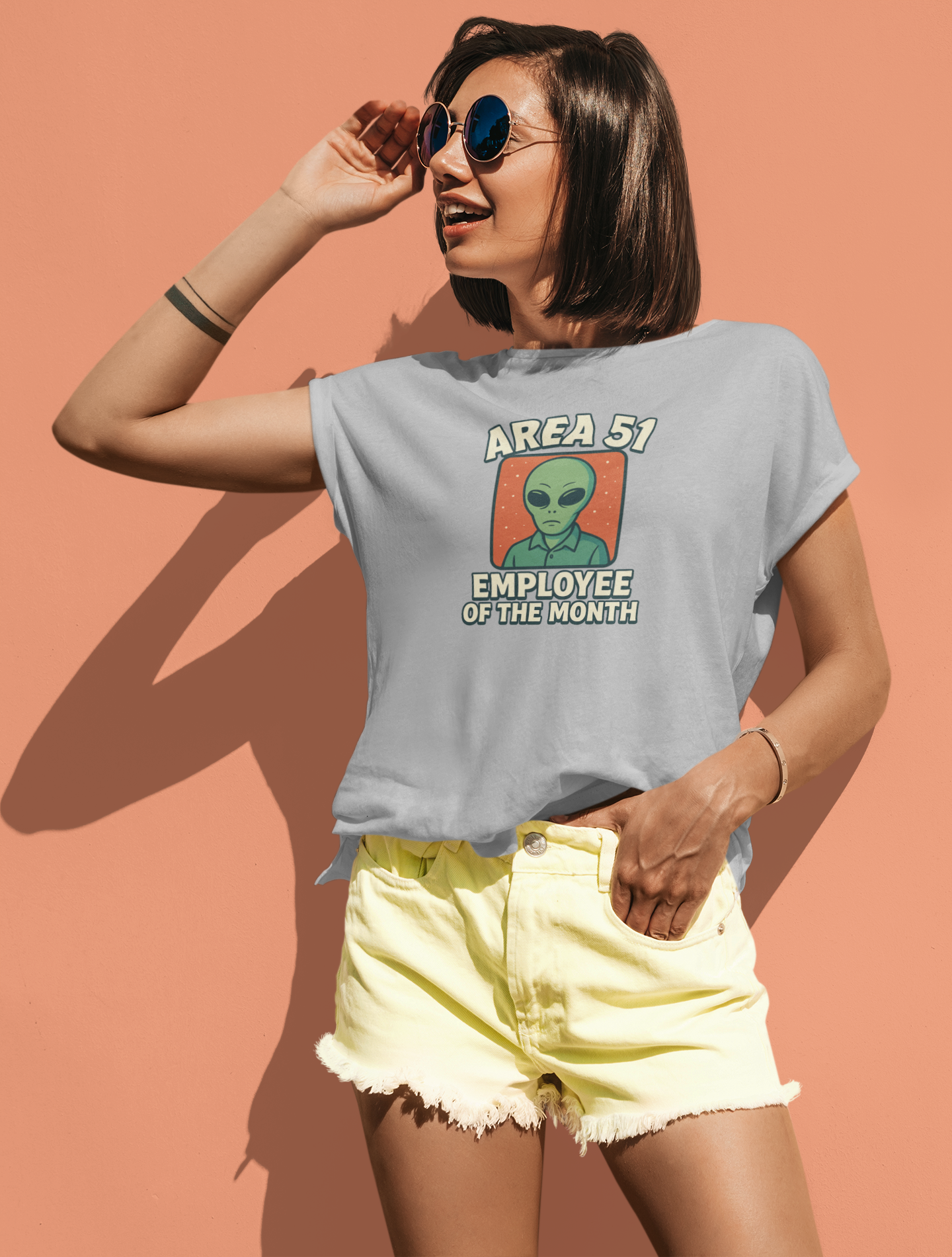 Area 51 Employee of the Month T-Shirt | Funny Alien Graphic Tee