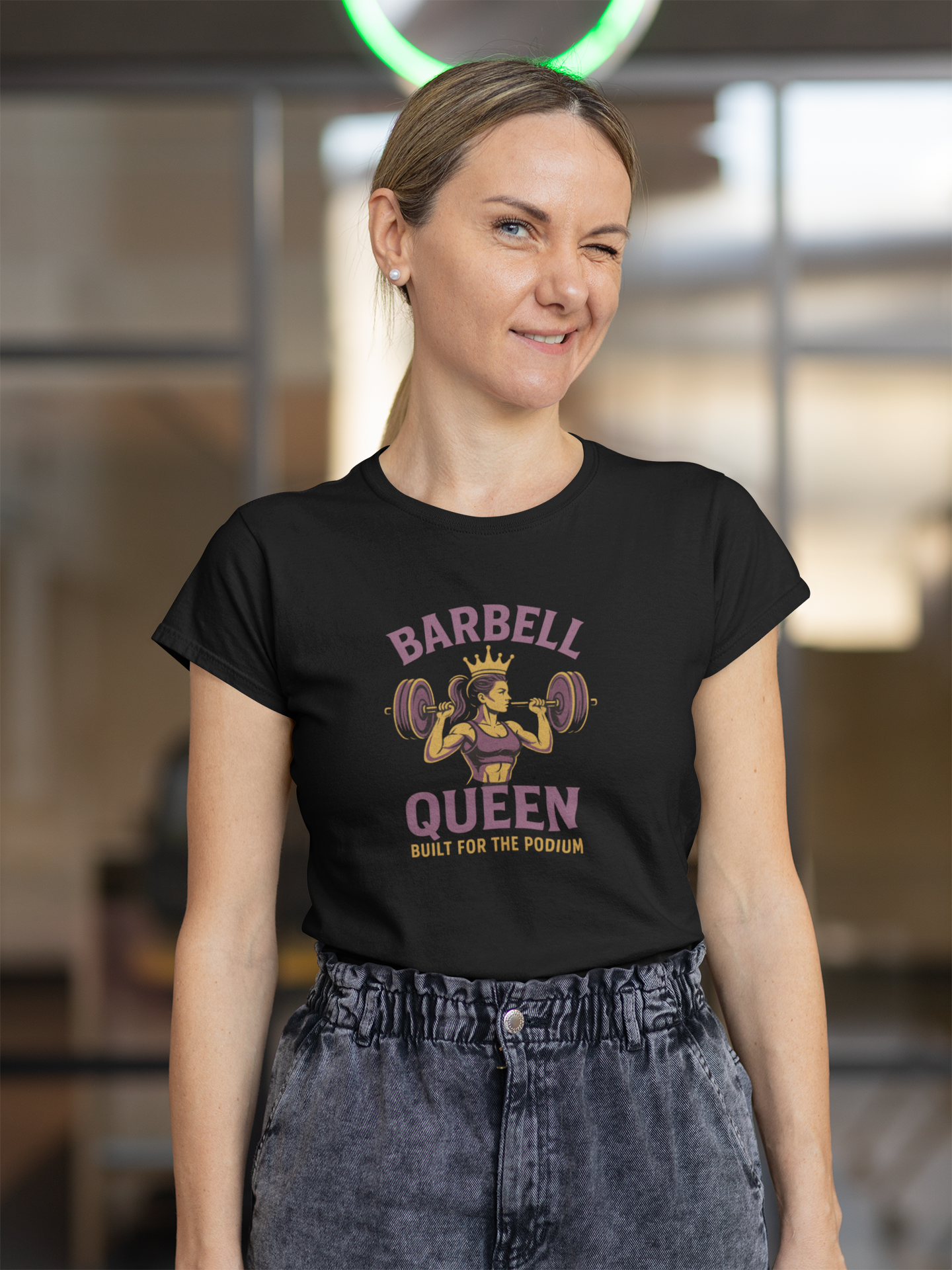 Barbell Queen Women's Gym Tee | Empowering Workout T-Shirt & Fitness Gift