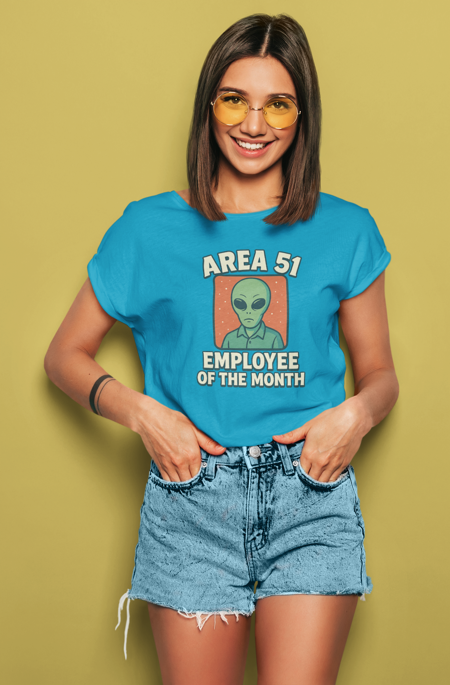 Area 51 Employee of the Month T-Shirt | Funny Alien Graphic Tee