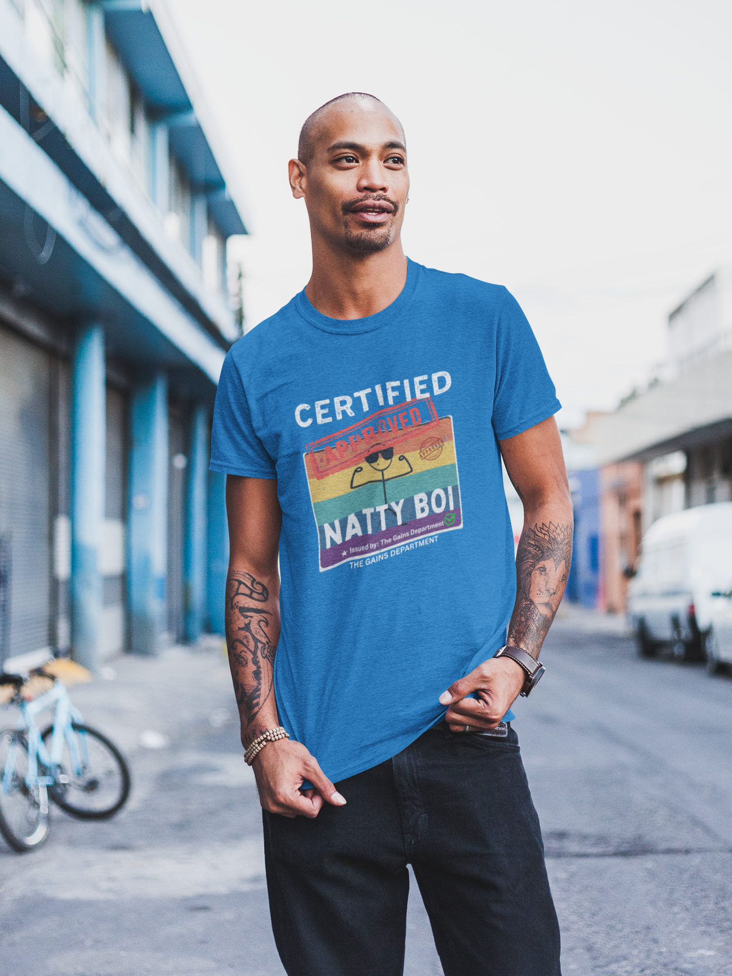 Certified Natty Boi White Font Unisex T-Shirt - Funny Vibe Tee for Fitness Lovers