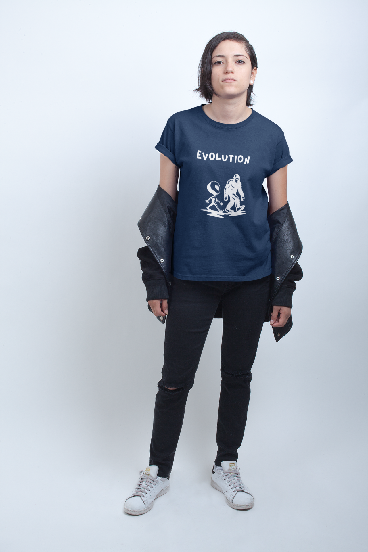 Bigfoot & Alien Evolution T-Shirt | Funny Sci-Fi & Cryptid Graphic Tee