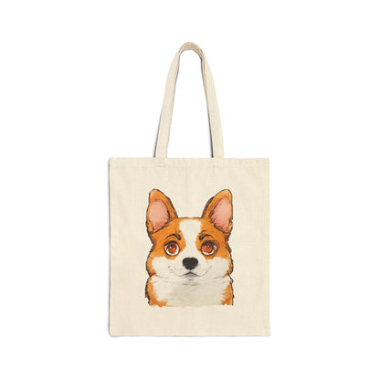 Cute Corgi Canvas Tote Bag | Durable Dog Lover Gift & Reusable Shopping Tote