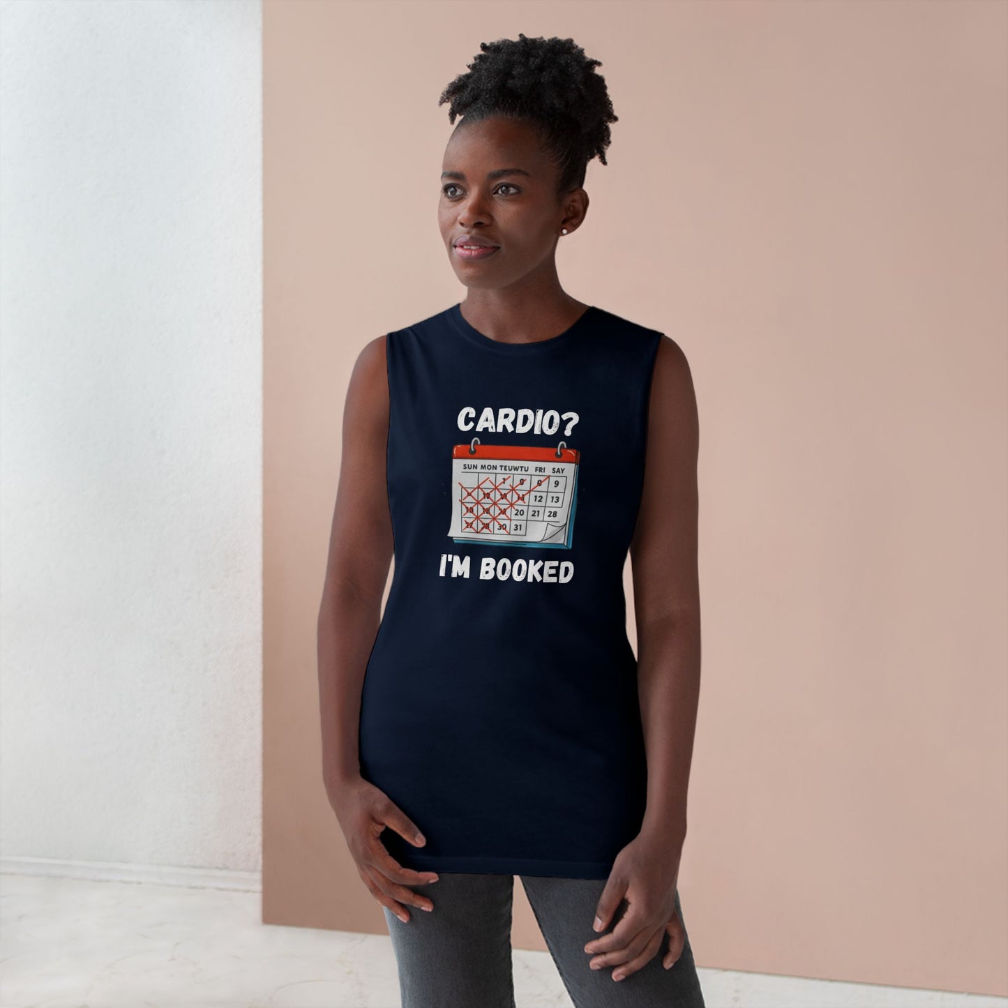 Funny Cardio Tank Top - 'Cardio? I'm Booked' - Unisex Athletic Wear