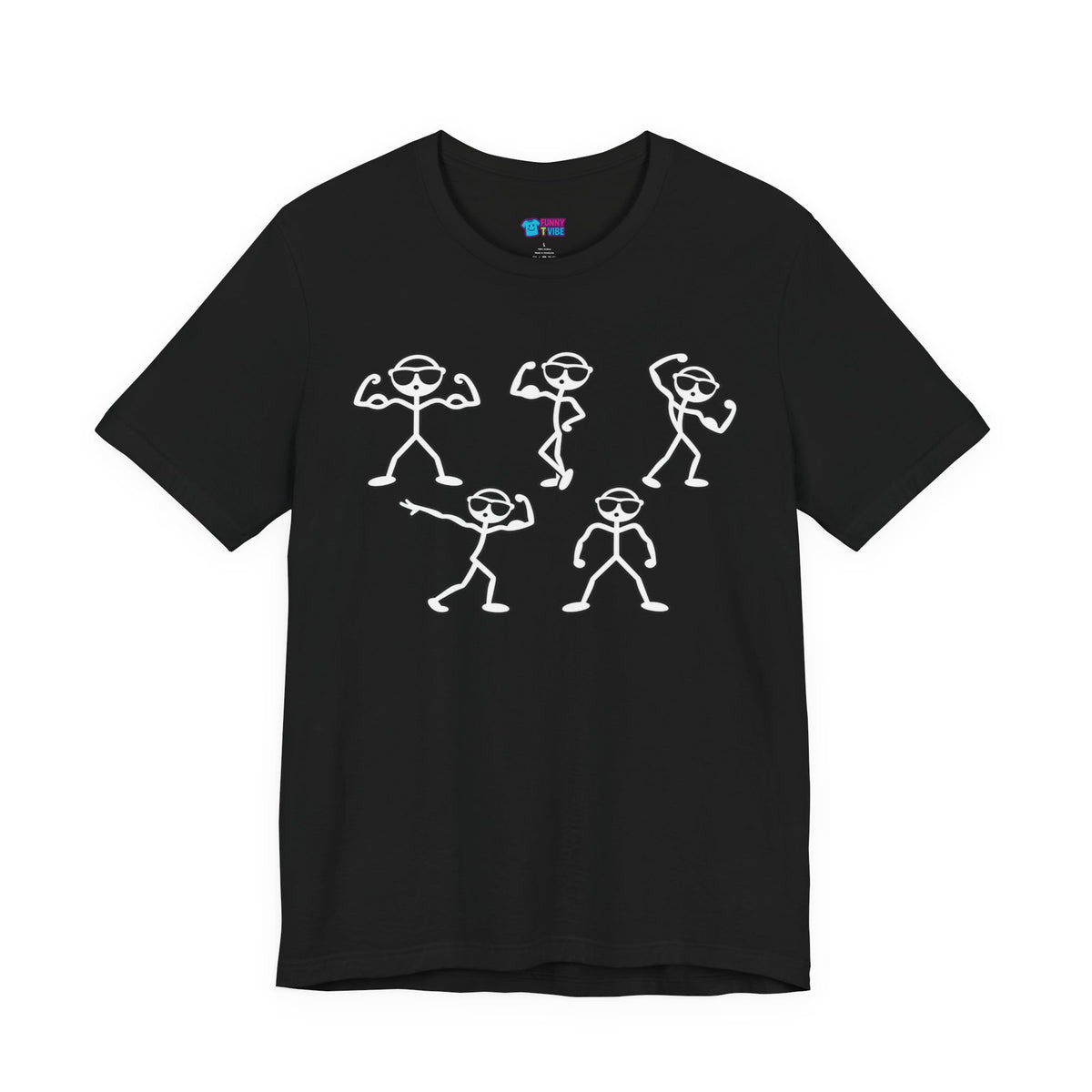 Funny Stick Figure Bodybuilding Graphic T-Shirt