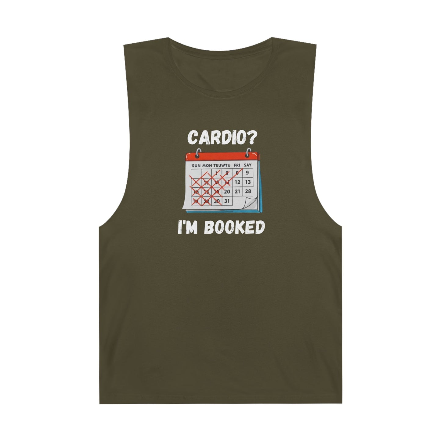Funny Cardio Tank Top - 'Cardio? I'm Booked' - Unisex Athletic Wear