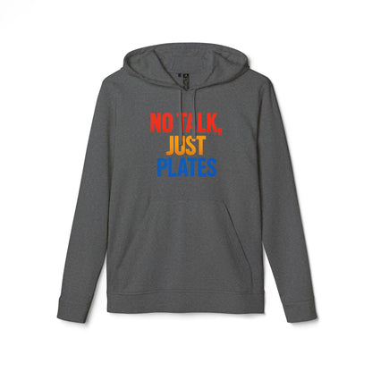 Adidas No Talk, Just Plates Hoodie - Unisex Fleece Sweatshirt for Food Lovers, Chef Gift, Casual Wear, Comfortable Fashion, Kitchen Humor