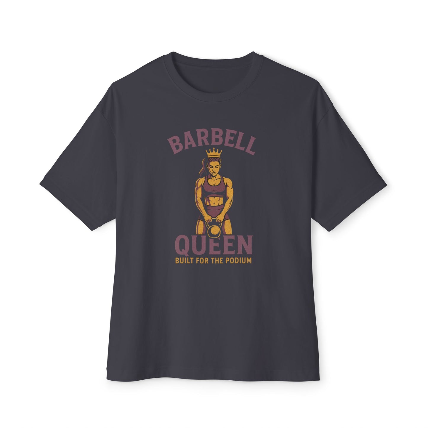 Barbell Queen Oversized Workout Shirt, Boxy Gym Tee, Fitness Gift for Her