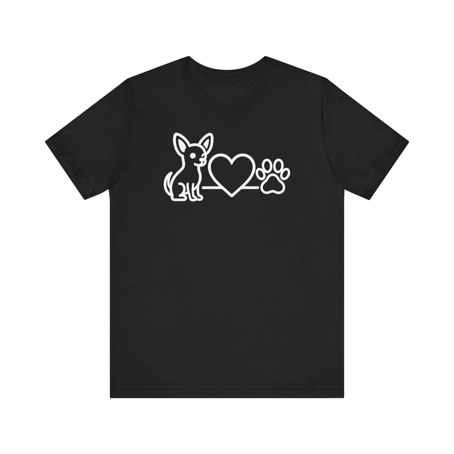 Cute Chihuahua T-Shirt, Unisex Pet Lover Tee, Dog Love Shirt, Animal Rescue Gift, Heart & Paw Design