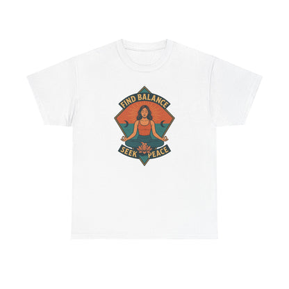 Find Balance, Seek Peace Meditation T-Shirt | Unisex Yoga & Mindfulness Tee