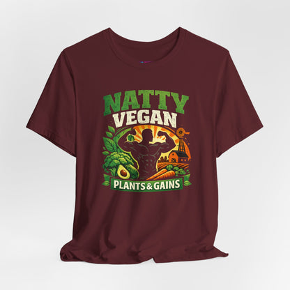Natty Vegan T-Shirt | Plants & Gains Gym Tee