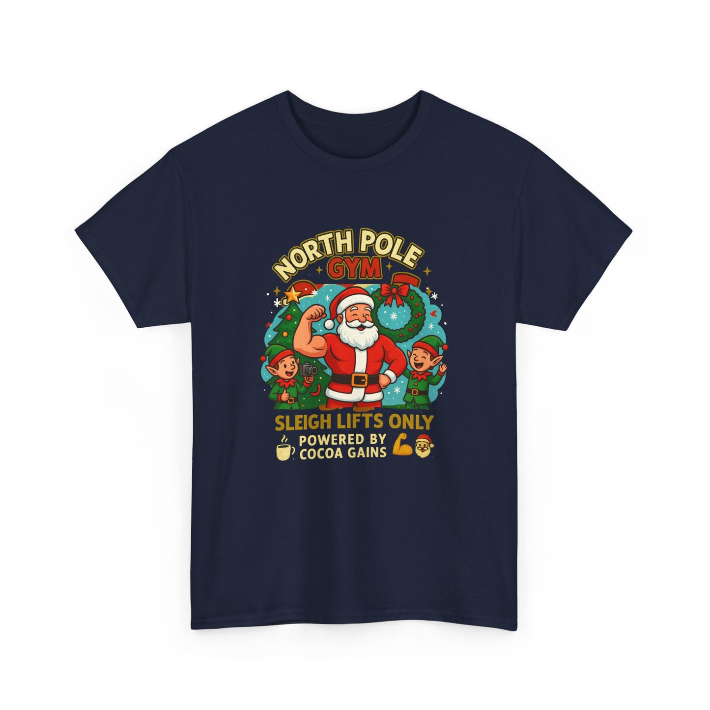 North Pole Gym Funny Christmas Workout Shirt | Merry Liftmas Santa Tee | Holiday Gym Lover Gift