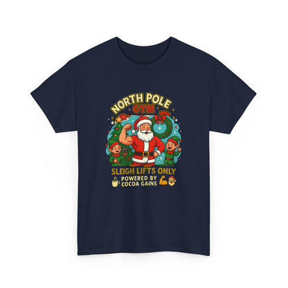 North Pole Gym Funny Christmas Workout Shirt | Merry Liftmas Santa Tee | Holiday Gym Lover Gift