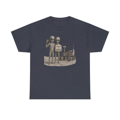 Funny Alien NASA T-Shirt | Unisex Heavy Cotton Sci-Fi Lover Gift