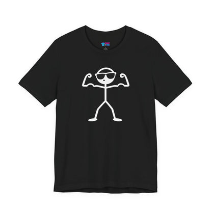 Funny Double Bicep Flex Stick Figure Gym T-Shirt