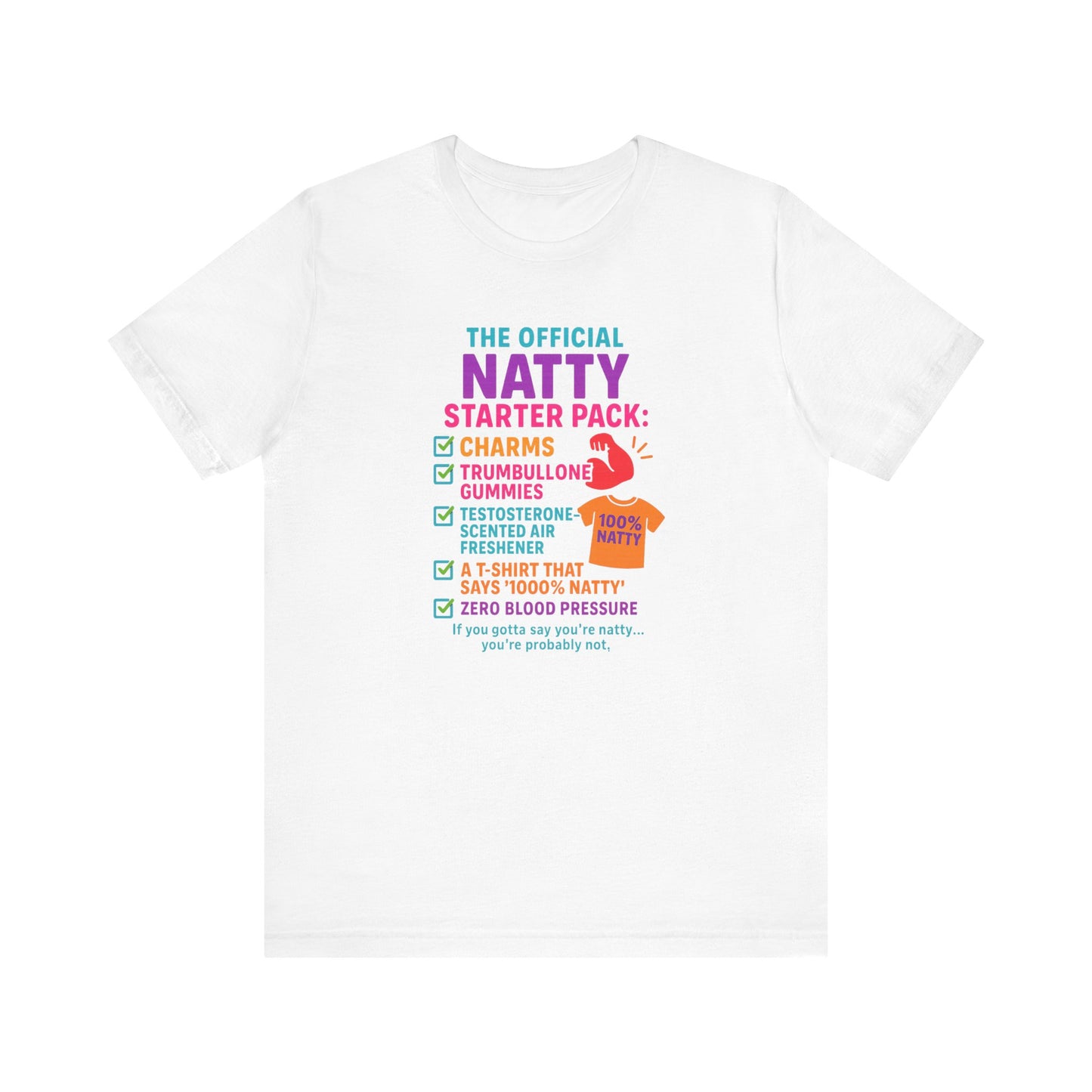 Official Natty Starter Pack Unisex Tee - 100% Natty Design for Fitness Enthusiasts