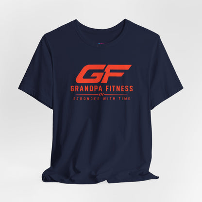 GF Grandpa Fitness Stronger With Time T-Shirt | Grandpa Gym Shirt for Active Men