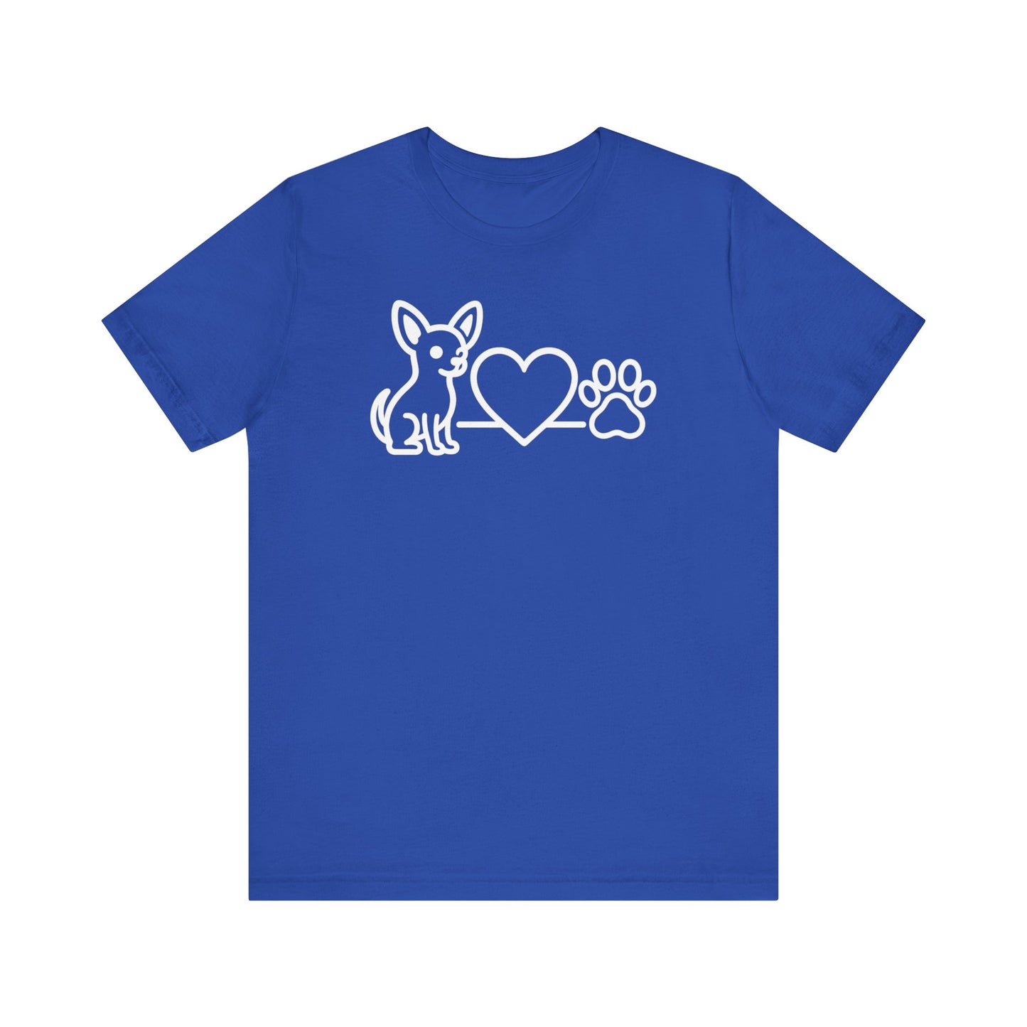 Cute Chihuahua T-Shirt, Unisex Pet Lover Tee, Dog Love Shirt, Animal Rescue Gift, Heart & Paw Design