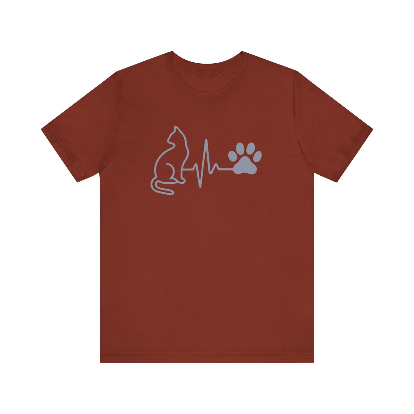 Cat Lover's Heartbeat Tee | Unisex Jersey Short Sleeve T-Shirt, Pet Lover Gift, Animal Rescue Support, Cat Mom Shirt, Casual Wear