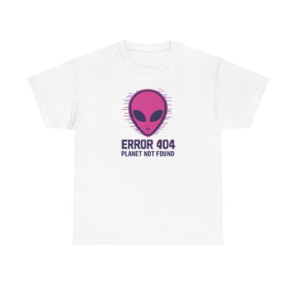 Alien Error 404 T-Shirt | Funny UFO Shirt | Retro Geek Tee | Unisex Sci-Fi Gift | Humorous Casual Apparel