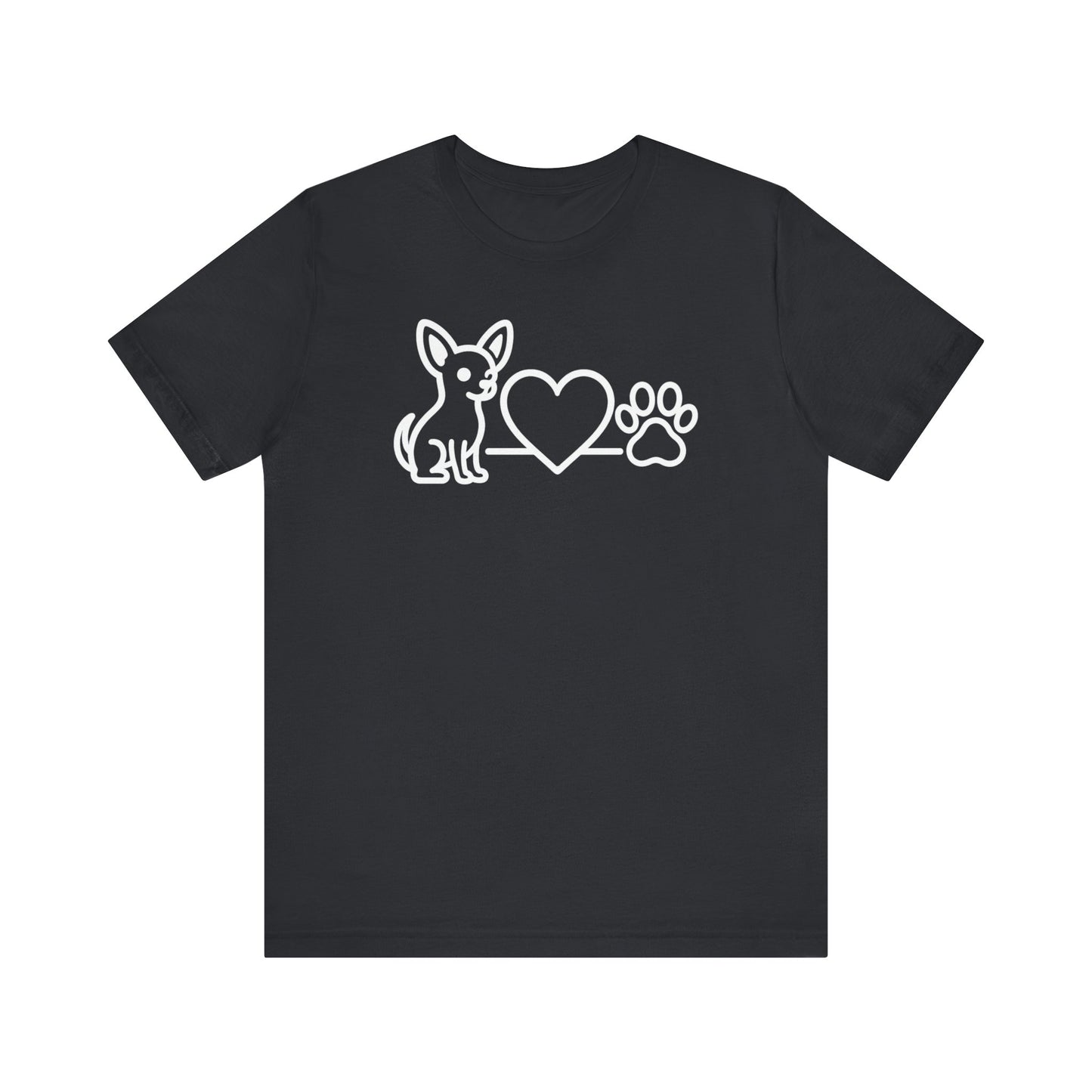Cute Chihuahua T-Shirt, Unisex Pet Lover Tee, Dog Love Shirt, Animal Rescue Gift, Heart & Paw Design