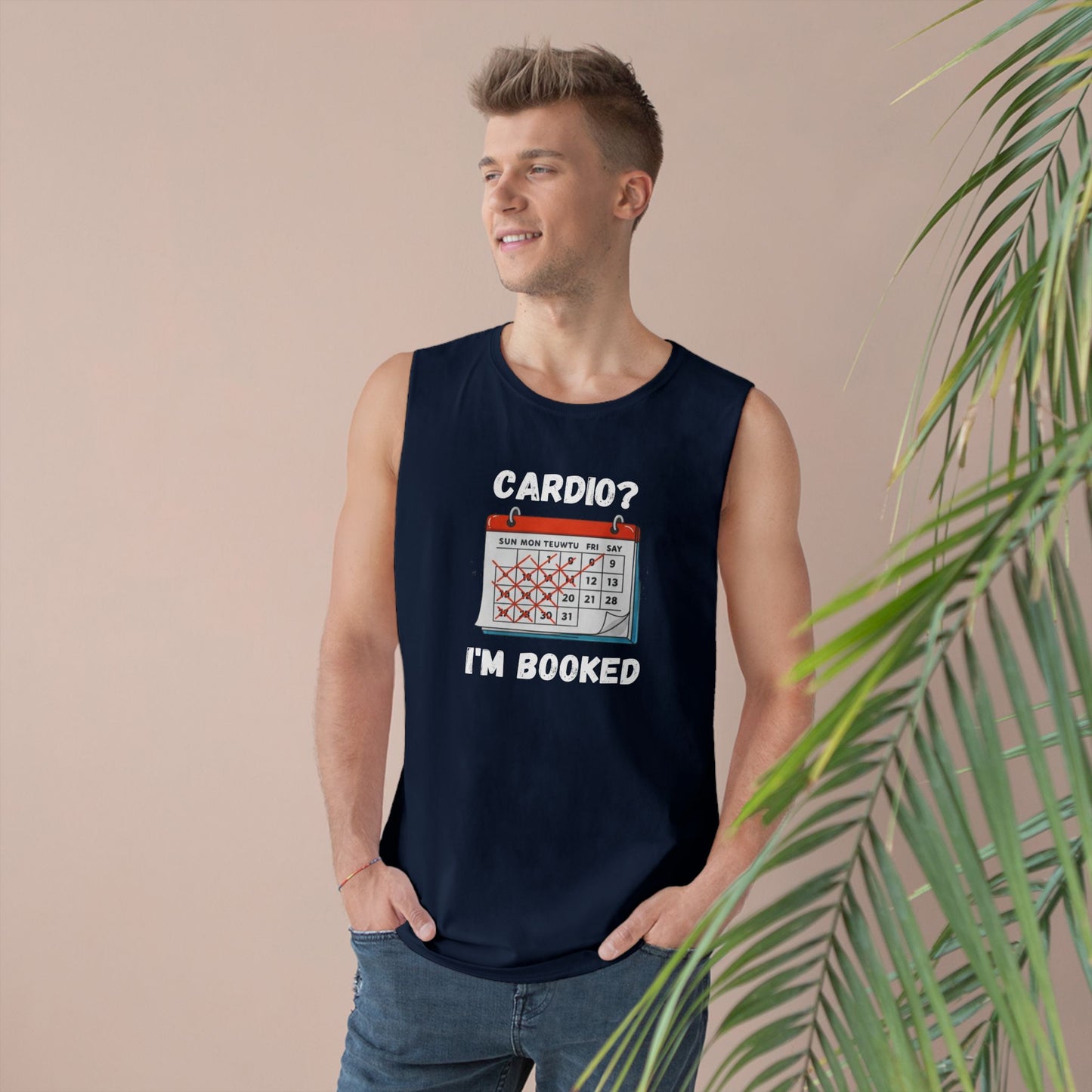 Funny Cardio Tank Top - 'Cardio? I'm Booked' - Unisex Athletic Wear