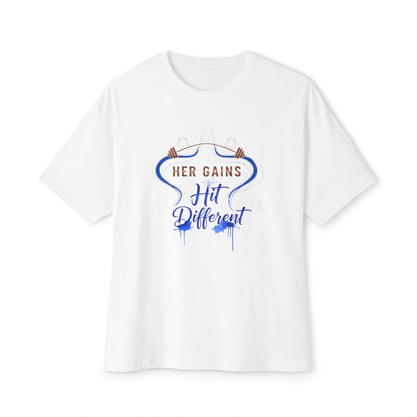 Her Gains Hit Different Boxy Gym Tee | Women's Workout Top & Motivational Apparel